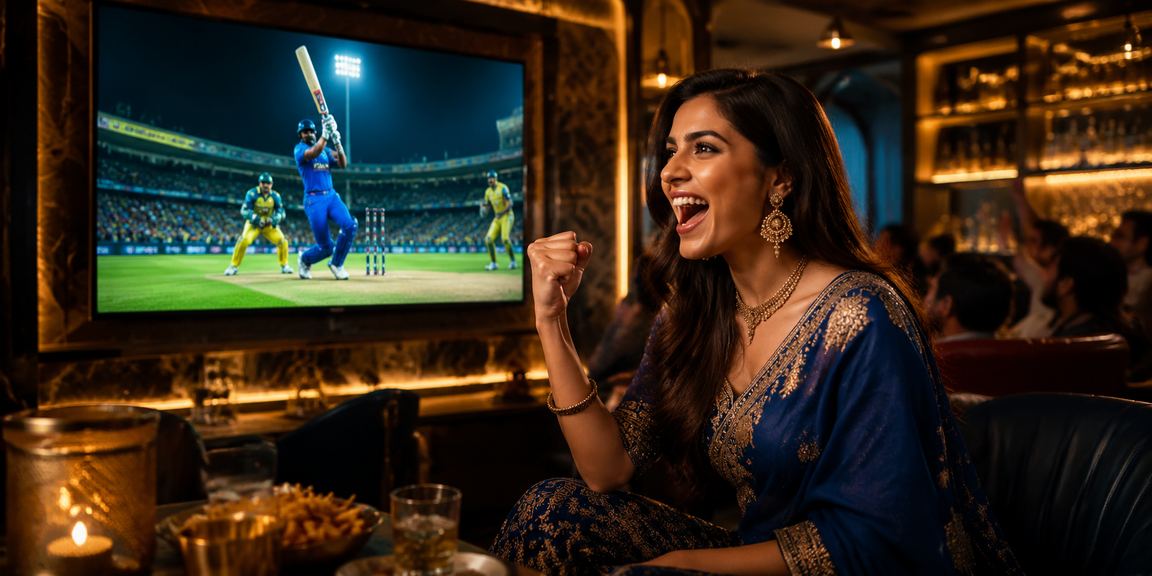 Cricket betting audience in India watching a match passionately