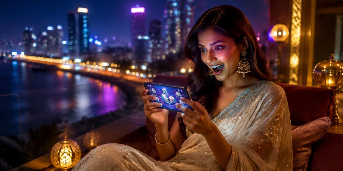A vibrant dice game scene at Mumbai's Bandra featuring players in traditional attire